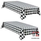 Buffalo Plaid Tablecloth Waterproof, 2 Pack, 60" x 84"|2 Pack Black and White