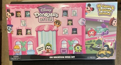 Disney Doorables Let's Go On Vacation Mega Set 15 Figures 2 Vehicles Included