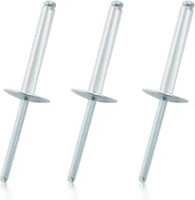 60 Pcs 3/16 x 1-1/4 Large Flange Aluminum Blind Rivets Dome Head Pop Rivets Silv