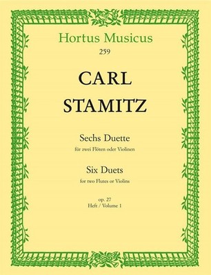 Six Duets for two Flutes or Violins Op.27 Volume I (Playing Score) Flute, Violin