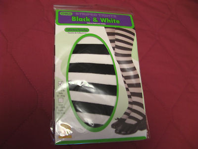 1 PAIR CHILD BLACK AND WHITE STRIPED TIGHTS NRFP SIZE SMALL GOOD FOR COSTUME