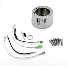 Chrome 5 & 6 Hole Steering Wheel Hub Adapter Ididit, Flaming River & GM / Chevy