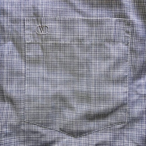 Valentino Shirt Mens Large 41/16.5 Gray Plaid Preppy Luxury Designer Long Sleeve - Picture 4 of 9