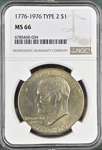 1776-1976 $1 Type2 Eisenhower  Dollar NGC MS66  6785460-034