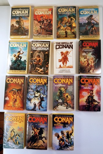 Conan Lot 15 vintage paperback books Jordan Roberts De Camp (Bantam, Ace, Tor)