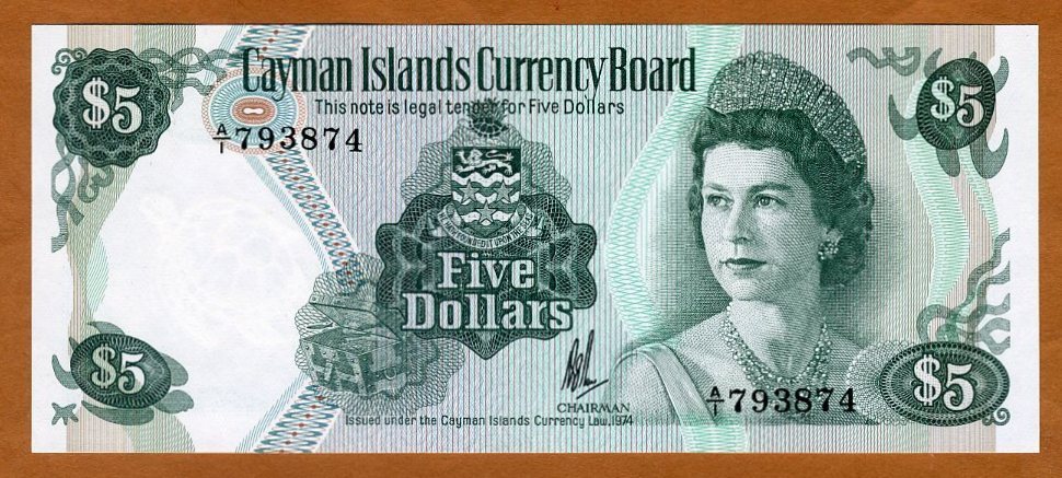 Cayman Islands, $5, L. 1974 (1985), P-6a, A/1, QEII, UNC | eBay