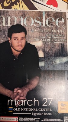 AMOS LEE Autographed show poster Indianapolis March 27 2011