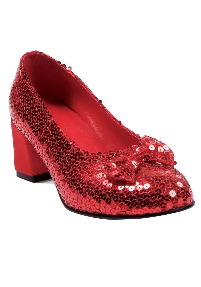 N540 Adult Red Sequins Womens Shoes Heels Book Week | eBay