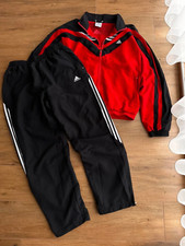 VTG Adidas Three Stripes Black  Red Rare Tracksuit