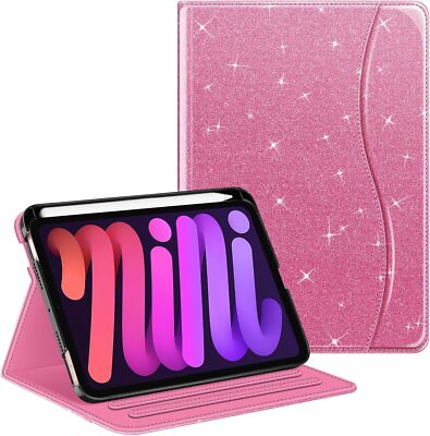 Folio Case for iPad Mini 7 (A17 Pro) 2024 Smart Stand Cover with Pencil Holder