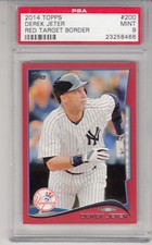 2014 Topps Derek Jeter Red Target Border NY Yankees Card #200 PSA 9
