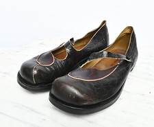 CYDWOQ Hand Made in USA Brown Leather Mary Janes Casual Shoes Womens Sz 37 US 7