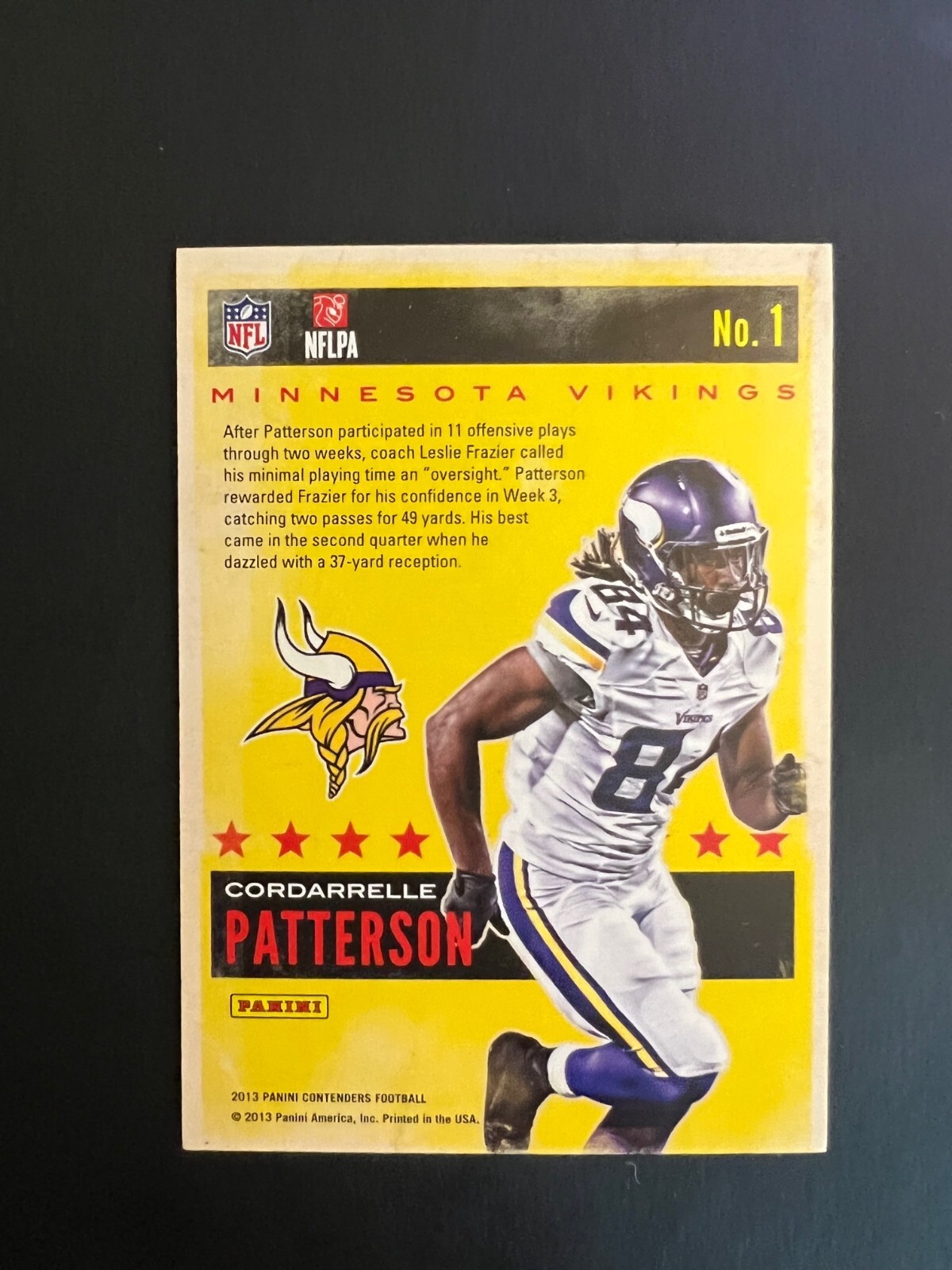 2013 Panini Contenders Rookie Of The Year 1 Cordarrelle Patterson RC d 27/99 eBay