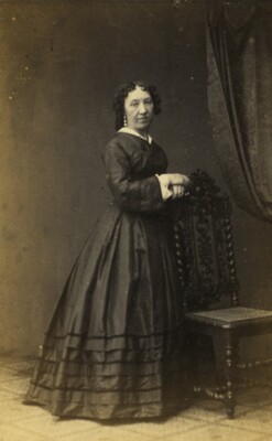 Frankreich Paris Frau Mode Second Empire altes CDV Foto Janicot 1860