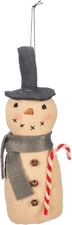 Primitives by Kathy Vintage Look Tall Snowman Ornament Retro Holiday Christmas 