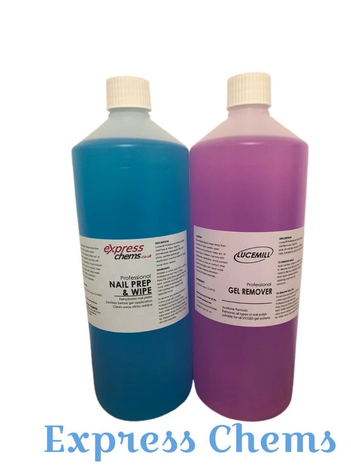 LUCEMILL PROFESSIONAL 1 LITRE (L) GEL(PURPLE REMOVER & PREP & WIPE NAIL CLEANSER ACETONE POLISH UV/LED