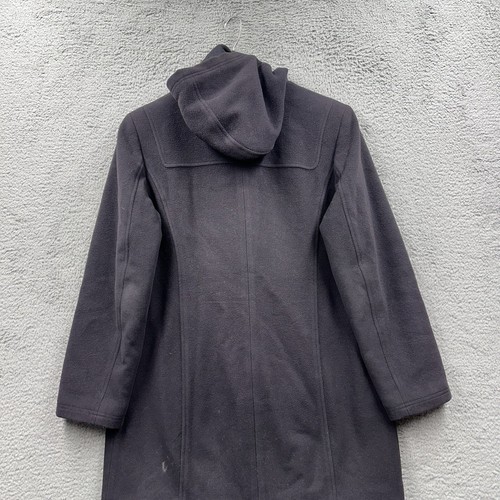 LL Bean Bellandi Wool Hooded Toggle Duffle Coat Jacket Made Italy Womens 12 Reg - Picture 2 of 12