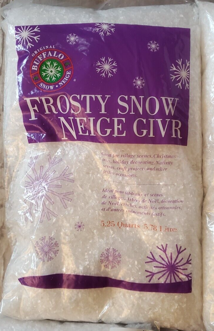 Lot of 5 Bags Buffalo Snow FROSTY FLAKES Bag Christmas Village Craft