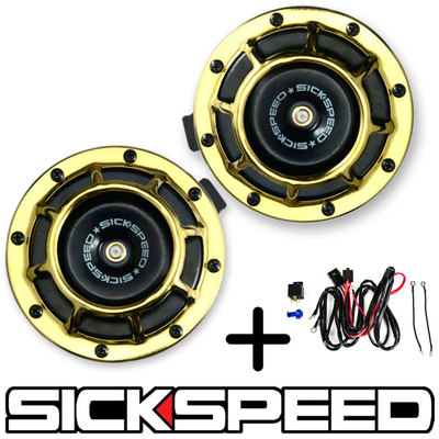 SICKSPEED Rose Gold Super Loud Electric Blast Tone Horn For Car/Truck - 12V Compact Horn
