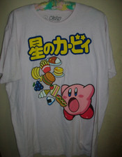Kirby Męski XL Różowy T-shirt Nintendo Inhaling Japońskie jedzenie-używany