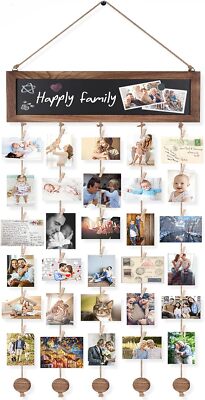 Bikoney Picture Frames Collage Photo Hanging Display Picture Board Wood Rustic F