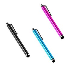 3-piece Colorful Stylus Pen Set - Blue, Black, Pink