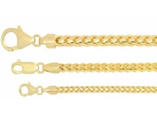 14k Yellow Gold Solid 2.1mm-3.25mm Franco Chain Pendant Necklace 18"-30"