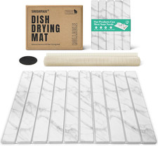 Collapsible Diatomaceous Earth Dish Drying Mat - White Marble, 24"x16