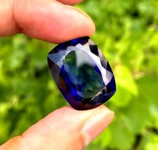 Flawless Natural Ceylon Blue Sapphire Cushion Cut 74 CT Certified Loose Gemstone