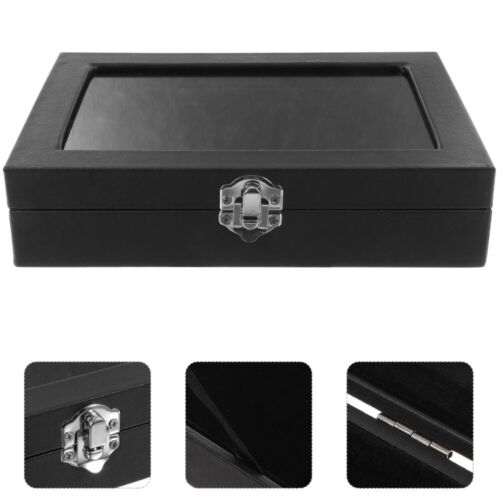  Jewelry Display Case Badge Storage Box Glass Container with Lid - Picture 1 of 10