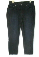 H by Halston Straight Ankle Jeans Blue Denim Sz 12P Stretch A353786 Women GG595