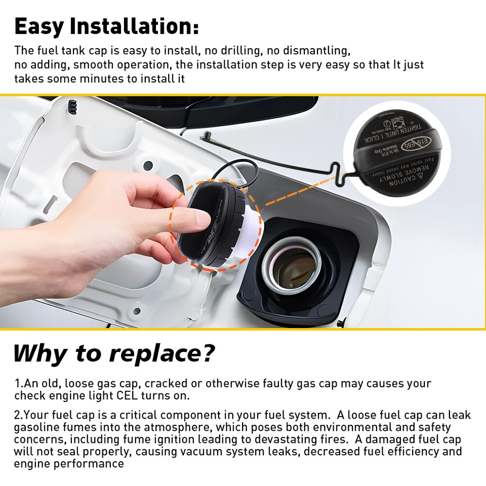 Gas Cap Fuel Tank Cap 77300-07010  For Toyota 2013-2014 RAV4 2012-2015 Yaris K - Image 4 of 4