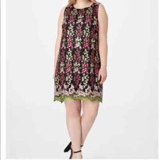 Tahari Floral Embroidered Dress