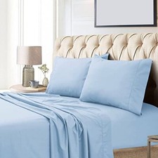 Ultra Soft 4PC Bedding Sheet Set All Size 100 Egyptian Cotton Sky Blue 1000 TC