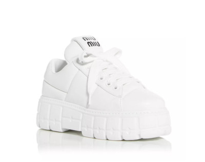 Miu Miu Women Platform Low Top Sneakers White Size 39.5EU | eBay
