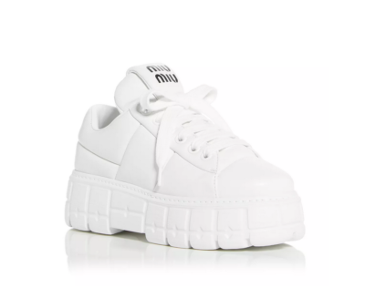 Miu Miu Women Platform Low Top Sneakers White Size 39.5EU | eBay