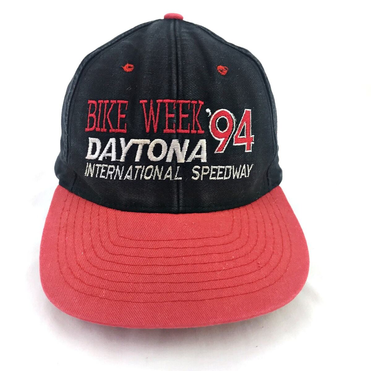 Vintage 1994 Daytona Bike Week Black Red Snapback Baseball Vintage 1994 Daytona Bike Week Black Red Snapback Baseball
