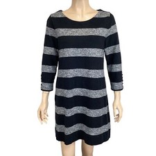 J Crew Gray & Black Maritime shift dress size small