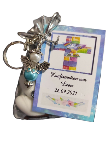 Gift for Guests Angel Organza Bag Cross Communion Baptism Wedding Personalised - Picture 2 of 15