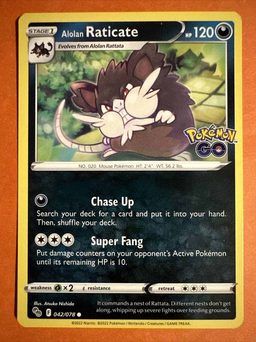 Alolan Raticate 42/78 - Pokmon GO - Common - Pokemon Card TCG Alolan Raticate 42/78 - Pokmon GO - Common - Pokemon Card TCG