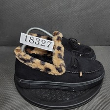 Journee Collection Faux Fur Slippers Womens Sz 9 Black Brown Slip On Shoes