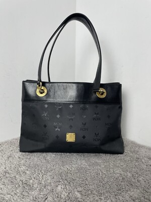 MCM Black Tote Visetos Nylon Shoulder Bag