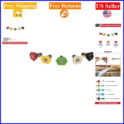 #ad Set of 5 Universal 4500 PSI Pressure Washer Nozzles 1 4 Inch Quick Connect $42.49