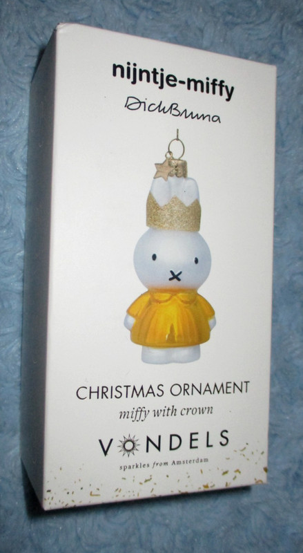 Vondels Nijntje MIFFY WITH CROWN Blown Glass Christmas Ornament Sealed NIB