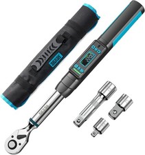 SEESII 3/8" Electric Digital Preset Torque Ratchet Wrench,0-220N.m,Peak Mode