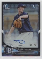 2018 Bowman Draft Chrome Pick Black Refractor 5/75 Tanner Dodson Auto sh7