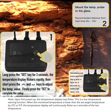 Reptile Dimming Thermostat Heat Lamp Temperature Controller Reptile Terrarium