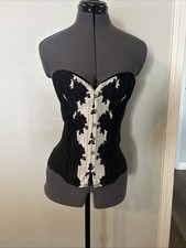 Gorgeous Vintage Victoria  s Secret Lace Bustier, Black And White, Size M