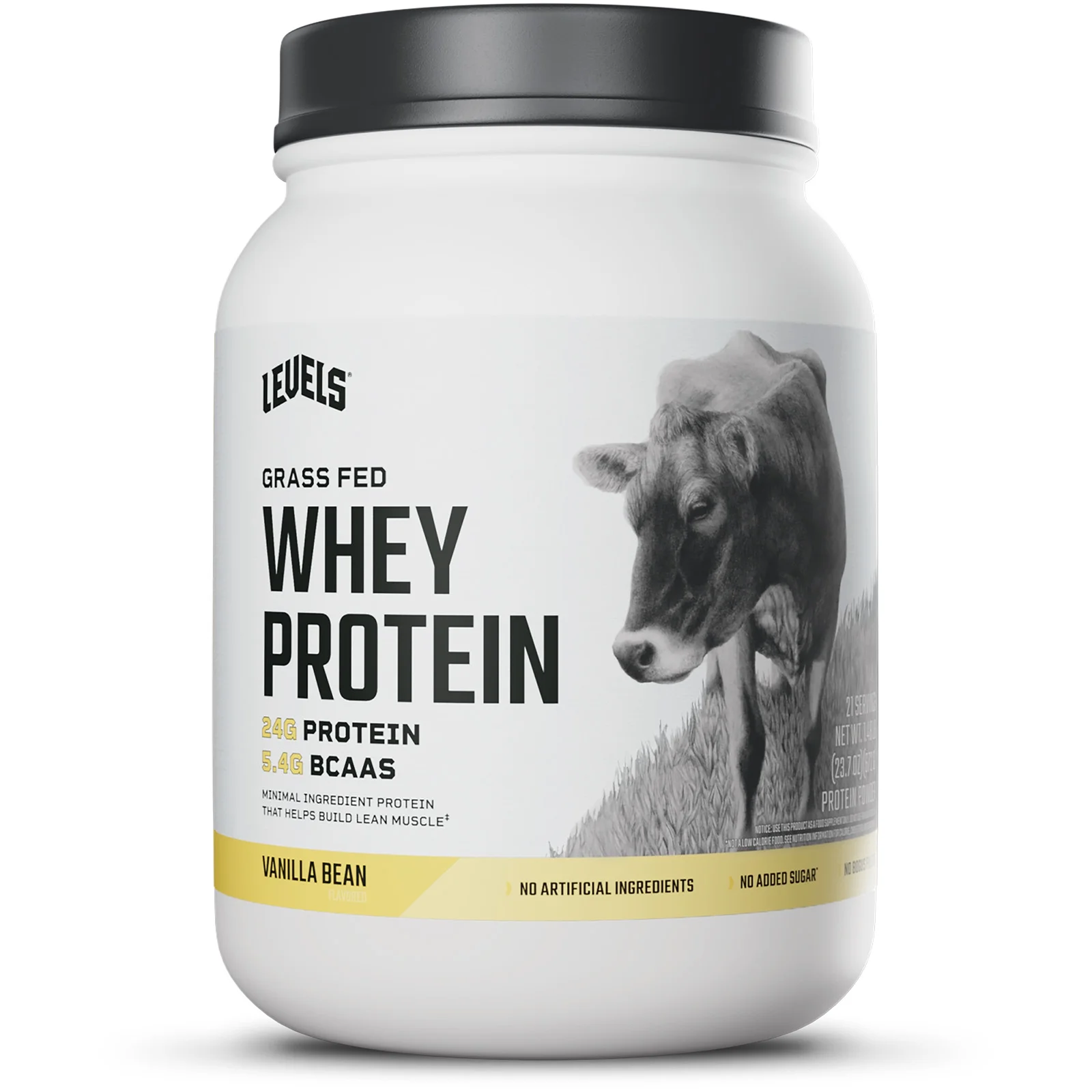 Grass Fed Whey Protein Powder Vanilla Bean 24G Protein No Artificials 1.4 lbs