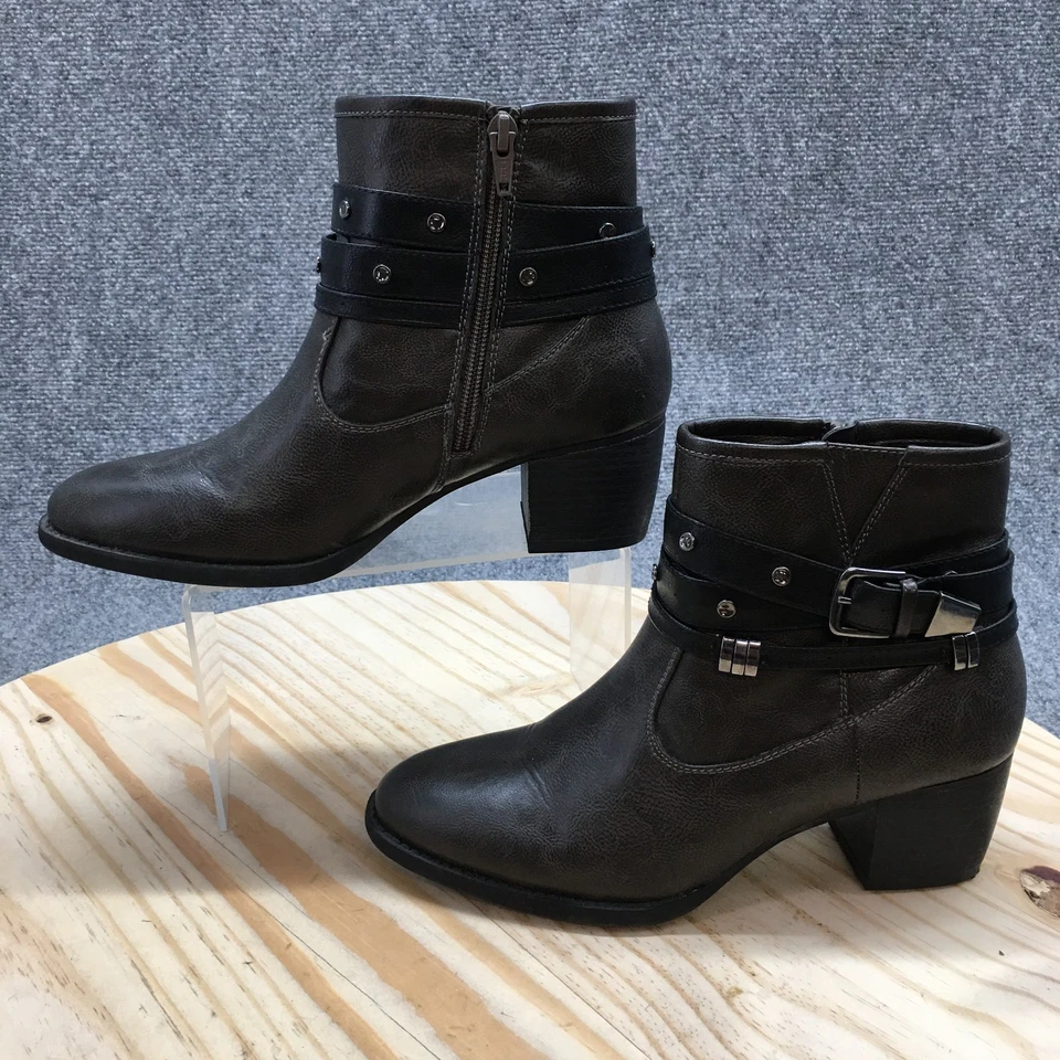 Botas de Montaña Blancas para Mujer Gama 7.5 M Botín Gris Cremallera Puntera Almendra Bloque Foto 2 de 4
